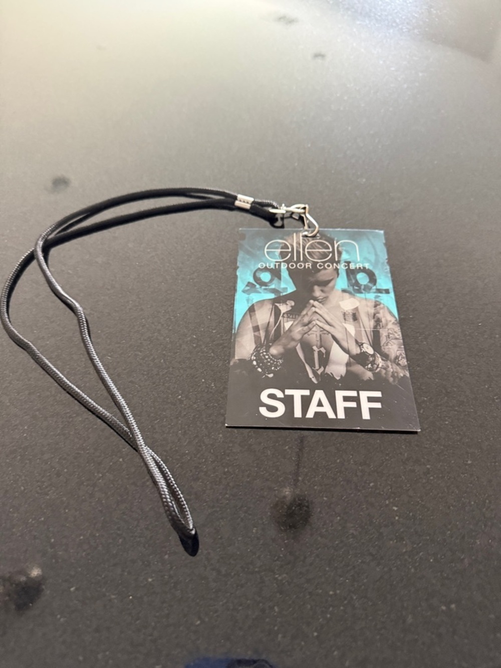 Elle Staff Badge Lanyard - Black with Teal Accent
